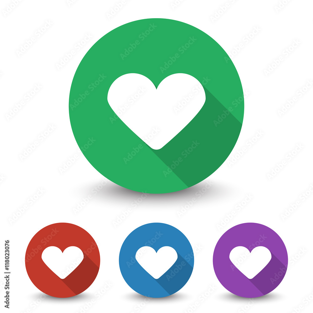 White Heart icon in different colors set White Heart icon in different colors set