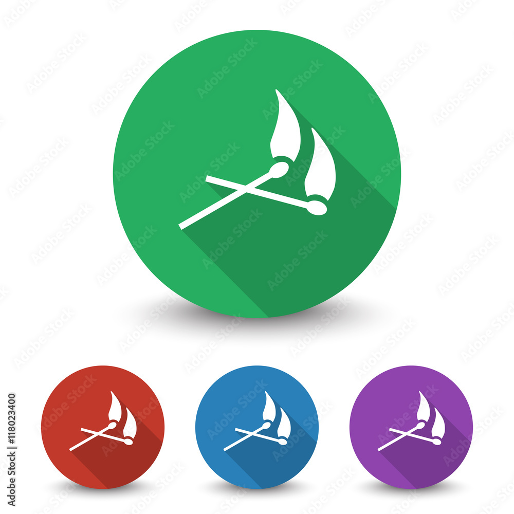 White Matches icon in different colors set