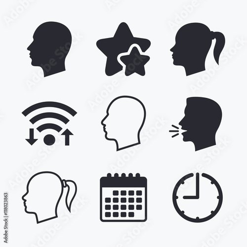 Head icons. Male and female human symbols.