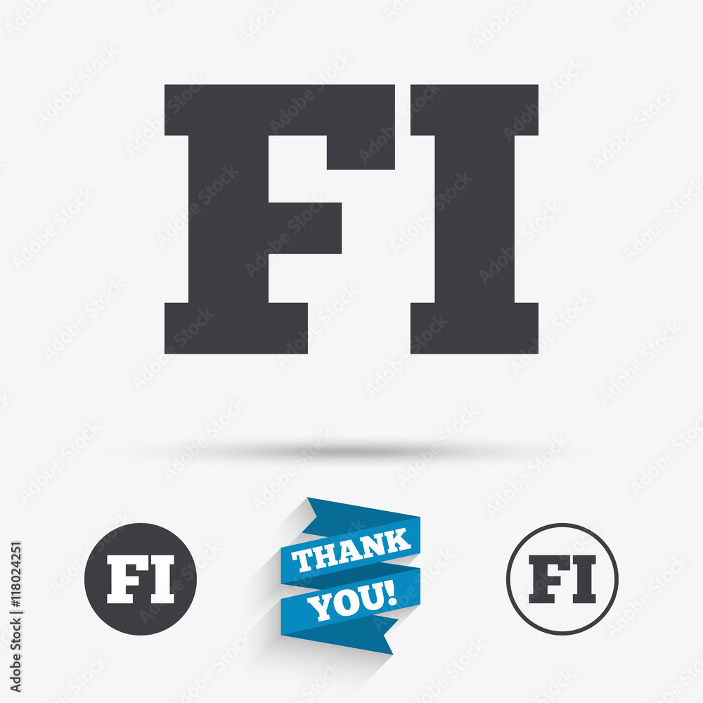 Obraz premium Finnish language sign icon. FI translation.