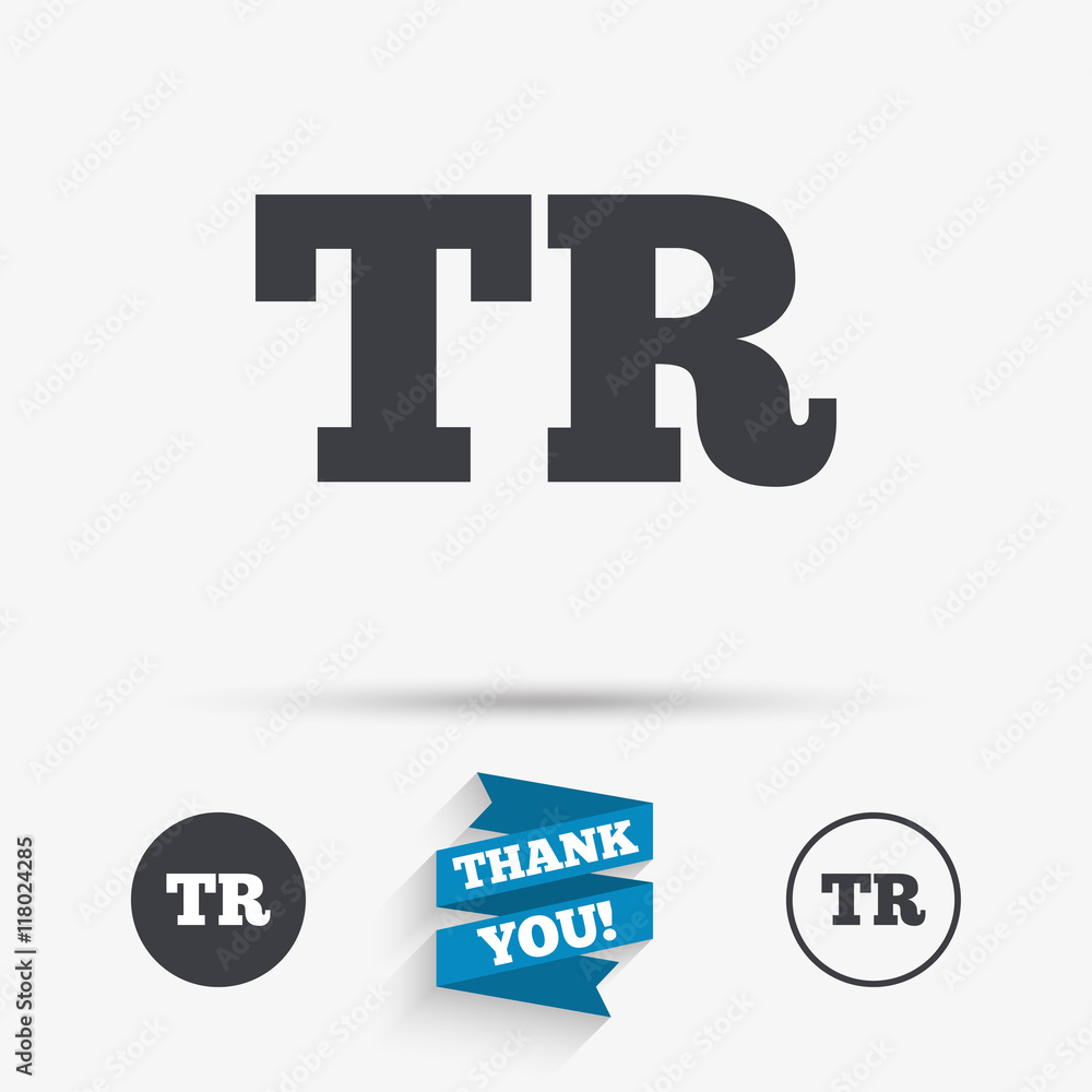 Fototapeta premium Turkish language sign icon. TR translation