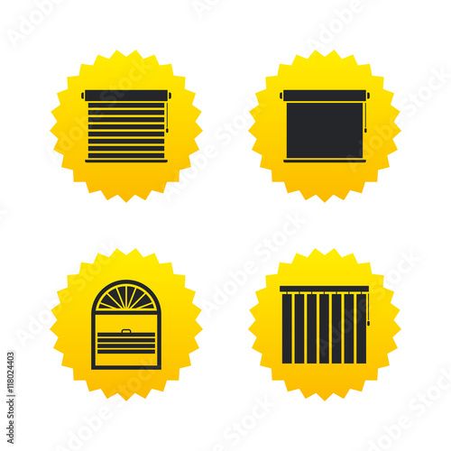 Louvers icons. Plisse, vertical and rolls.