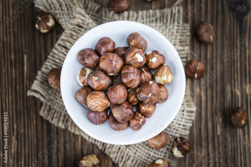 Portion of Hazelnuts