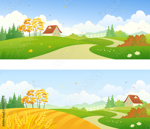 Autumn country banners