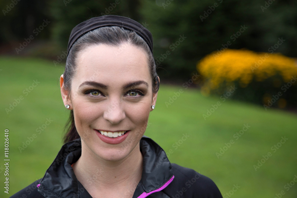 Athletic Woman with Brown Hair and Beautiful Brown Eyes Athletic Woman with Brown Hair and Beautiful Brown Eyes