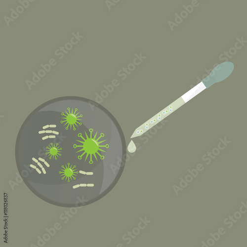 superbugs various bacteria and microbes cartoon vector illustration, Lab test for find to heal up from superbugs