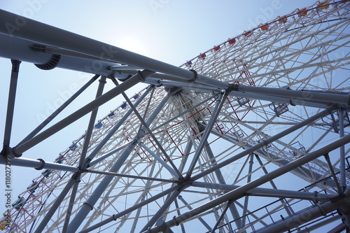 Ferris Wheel with Blue Sky