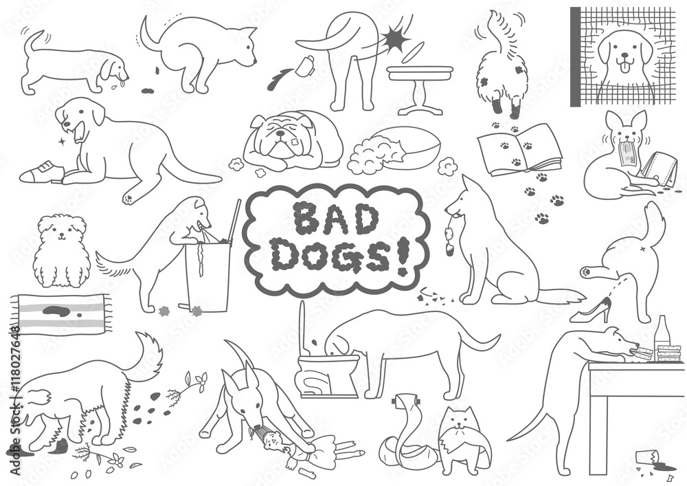 Obraz premium bad dogs set