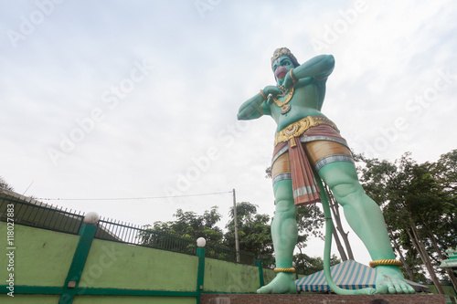Hanuman statue is a Hindu god which is located beside of the Batu Caves ,Kuala Lumpur, Malaysia © teerapon1979