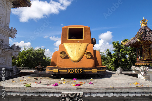 : cars celebrating the temple cars,   in Nusa Penida-Bali, Indonesia photo