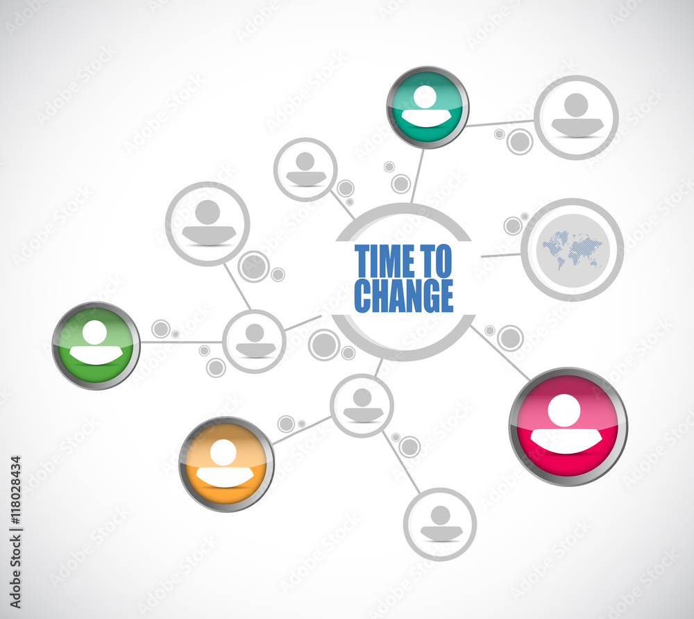 time to change people diagram sign isolated time to change people diagram sign isolated