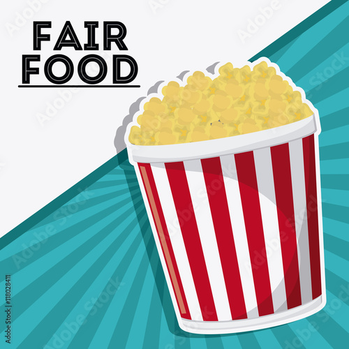 pop corn fair food snack carnival festival icon. Colorfull illustration. Vector graphic