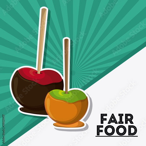 apple fair food snack carnival festival icon. Colorfull illustration. Vector graphic