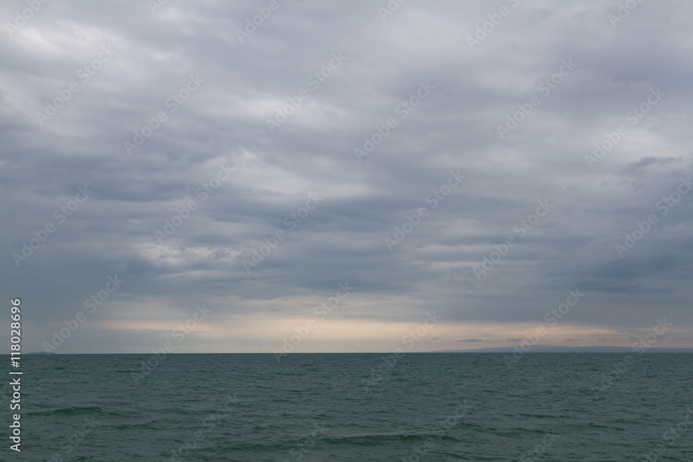 Alakol lake before the rain