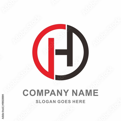 Free Download Monogram Letter H Circle Line Vector Logo Template - GFXLoad