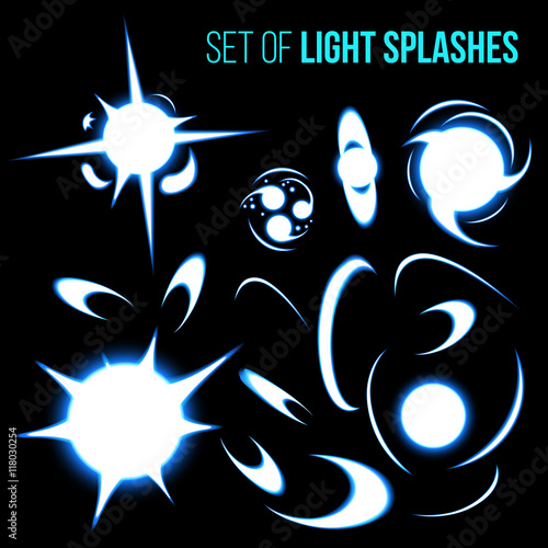 Set Of Light Splashes. Vector Illustration