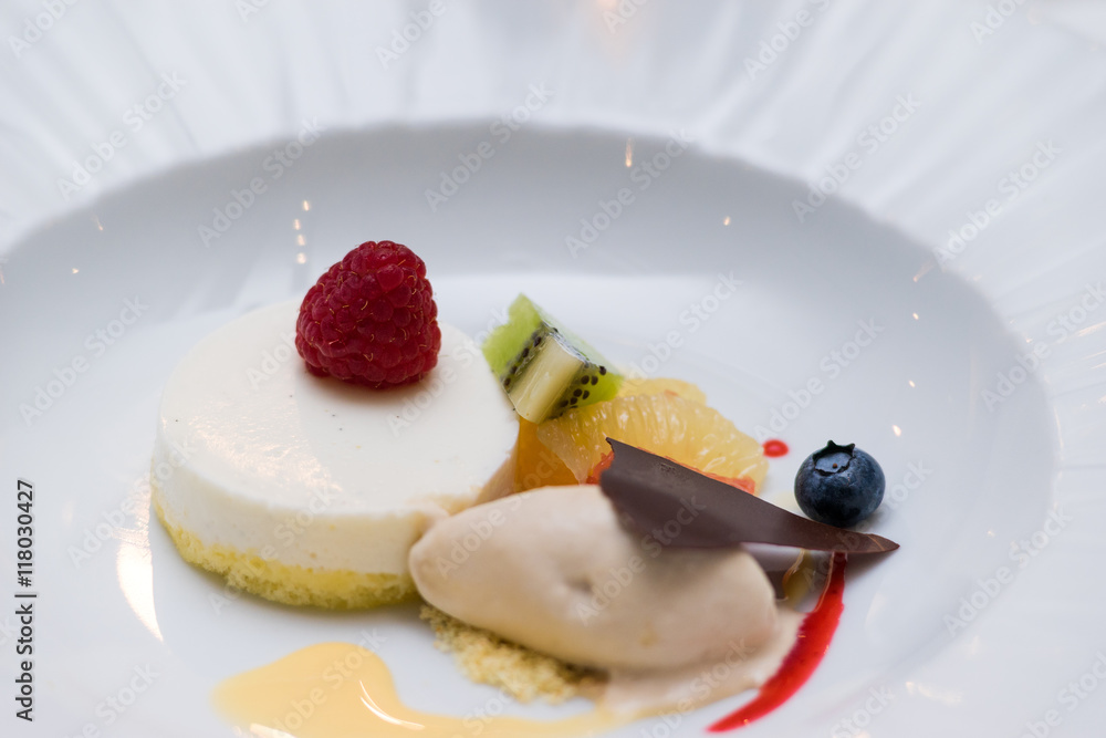 Italian dessert at formal restaurant Italian dessert at formal restaurant