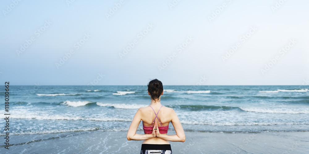 Balance Beach Energy Meditate Peace Relaxation Concept