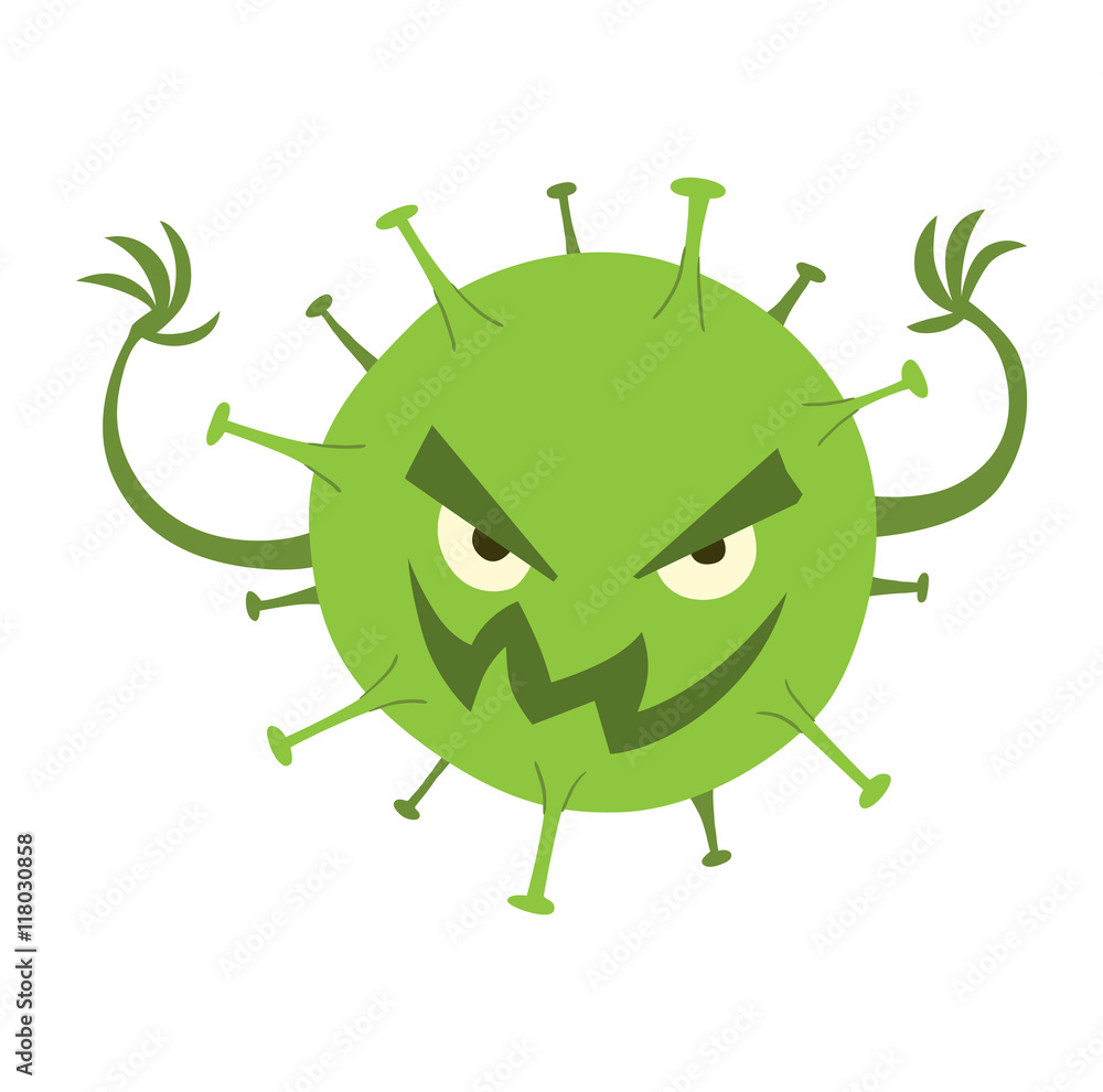 Cartoon viruses characters vector set. Cartoon viruses characters vector set.