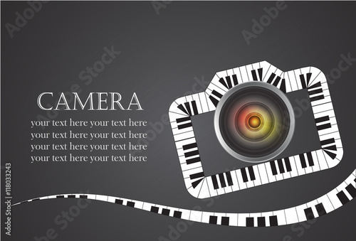  camera logo made from piano