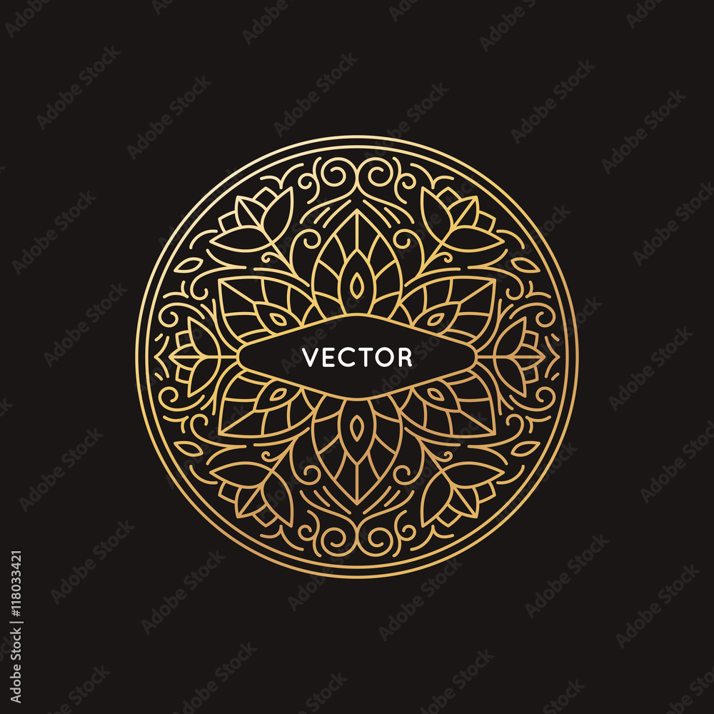 Vector round logo and monogram design template Vector round logo and monogram design template