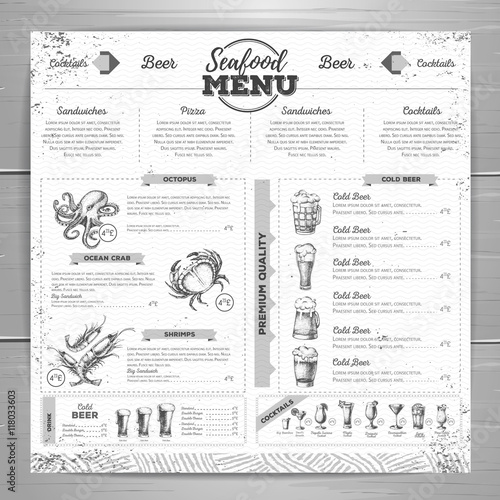 Vintage beer menu design.