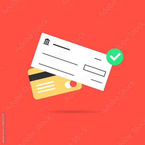 golden credit card with bank check