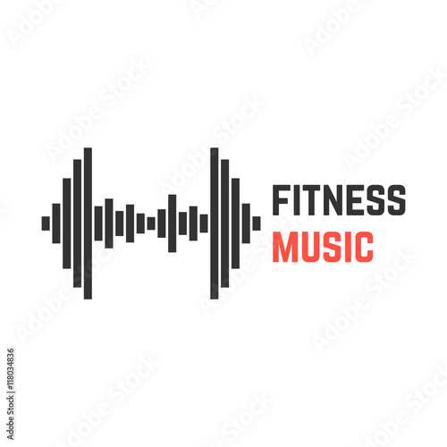 fitness music with dumbbell equalizer