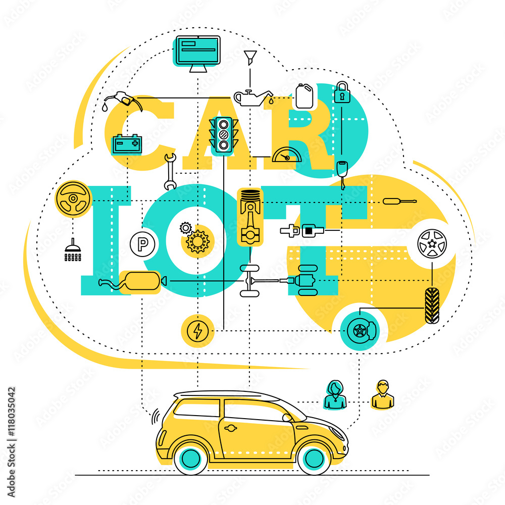 Naklejka premium Internet Of Things For The Car