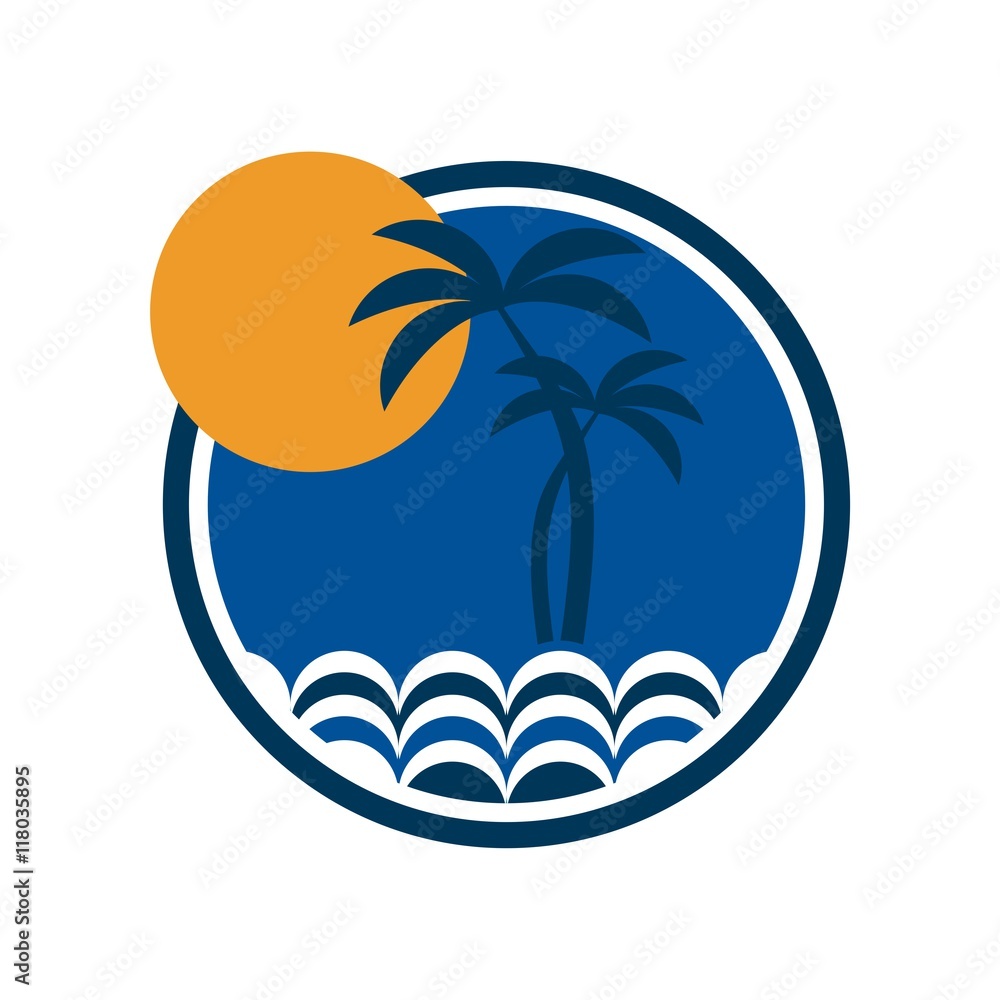 Holiday logo landscape vector