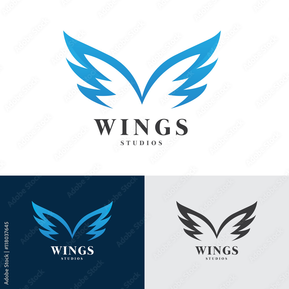 Wings Logo, Eagle wing logo,bird symbol,freedom logo, Sport logo,vector logo template.