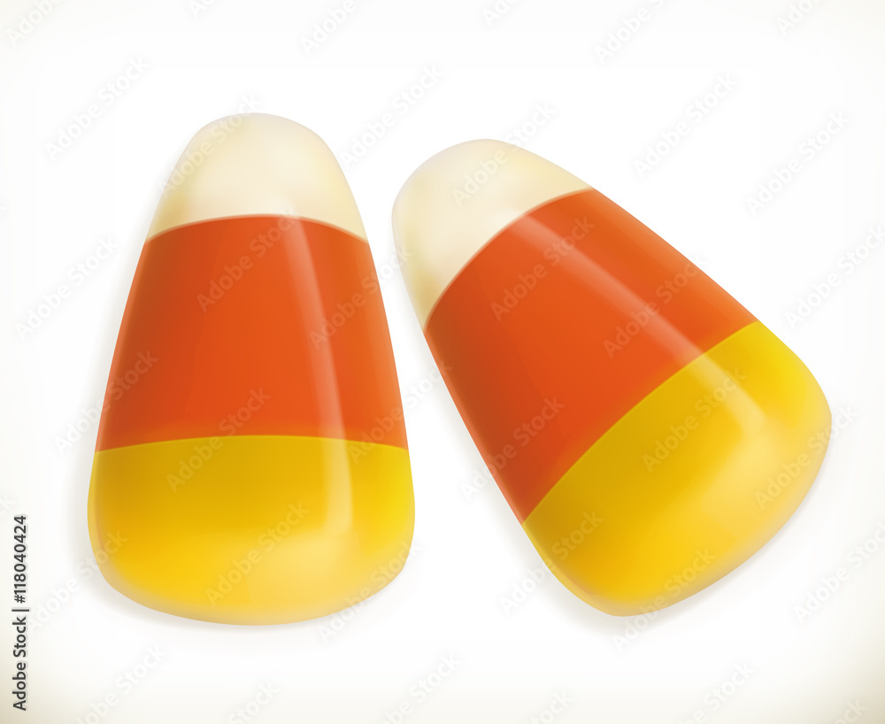 Candy corn 3d vector icon Candy corn 3d vector icon