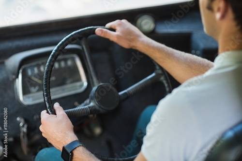 Bus driver driving a bus © WavebreakmediaMicro