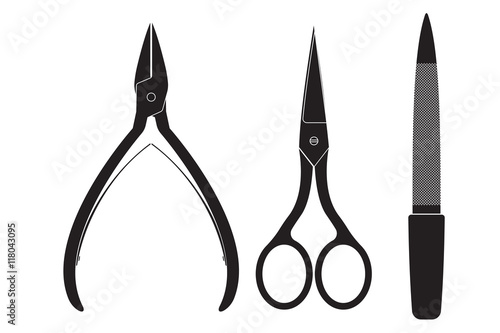 Nail manicure set - nippers, scissors, file