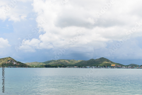 Mountain on island near sea,view in sea,chonburi,thailand