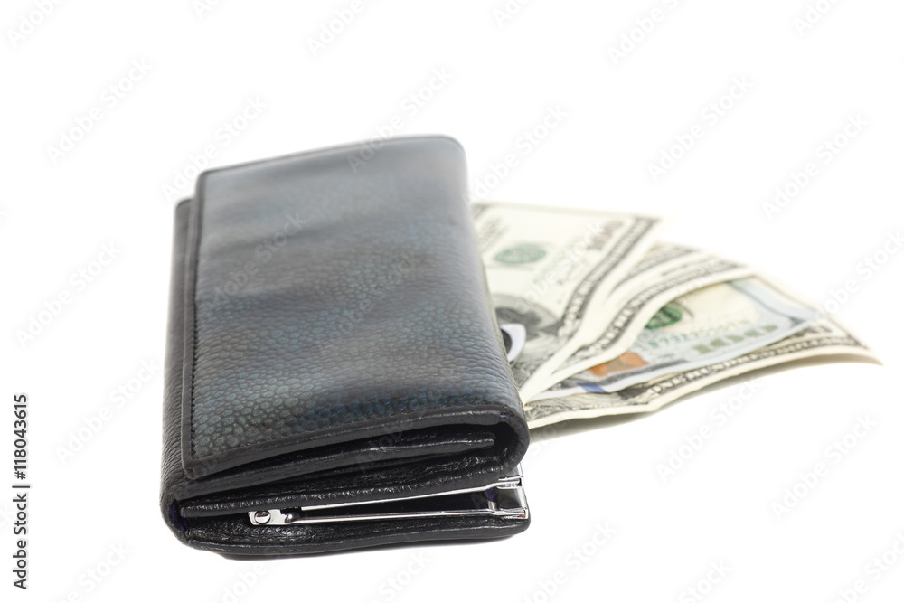 Wallet with dollars Wallet with dollars
