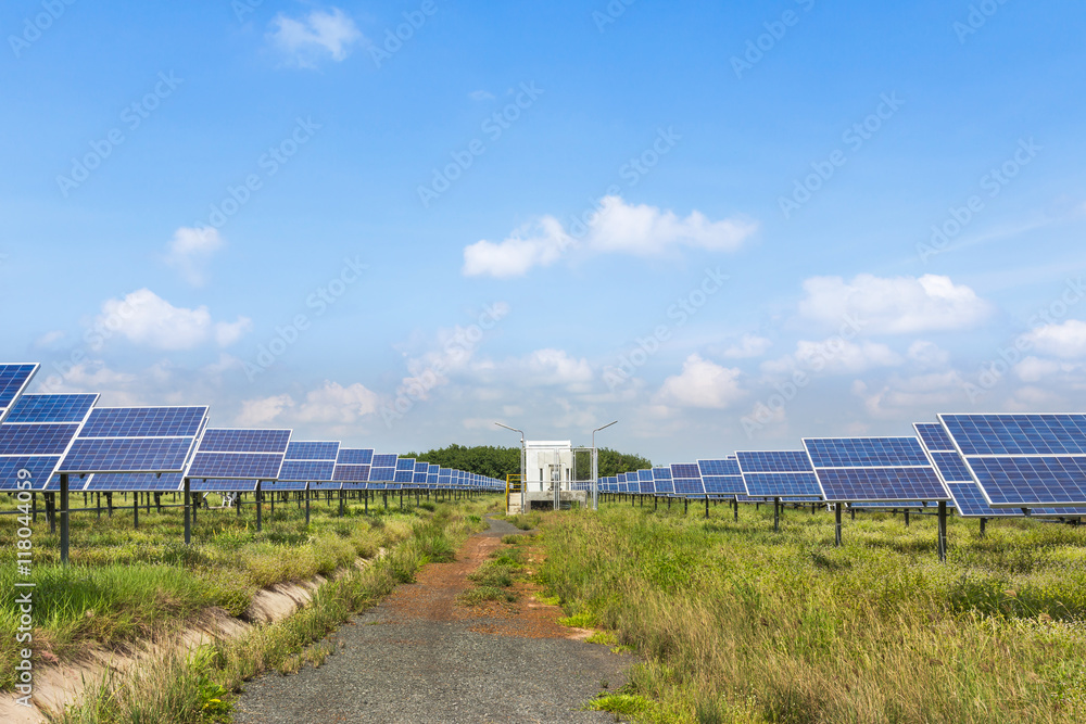 Photovoltaics module solar panels alternative energy from the sun in solar farm station Photovoltaics module solar panels alternative energy from the sun in solar farm station