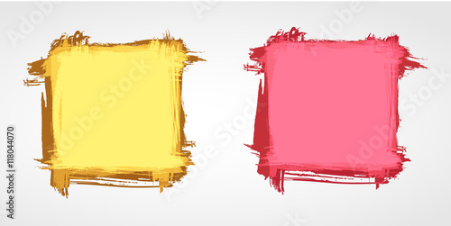 colorful vector grunge stroke banners collection, design element