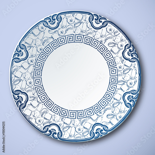 Chinese Traditional Blue And White Porcelain, Dim Sum