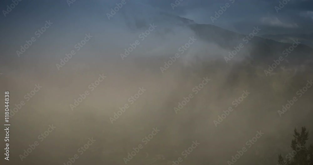 4K, Time Lapse, Clouds And Fog Over Vallon Du Lagon At Fort De La Marguerie, France - Neutral Version 4K, Time Lapse, Clouds And Fog Over Vallon Du Lagon At Fort De La Marguerie, France - Neutral Version