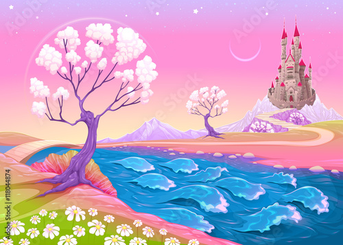 Fantasy landscape with castle