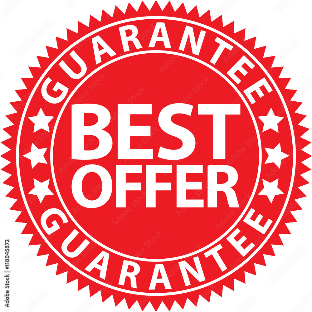 Best offer guarantee red sign, vector illustration Best offer guarantee red sign, vector illustration
