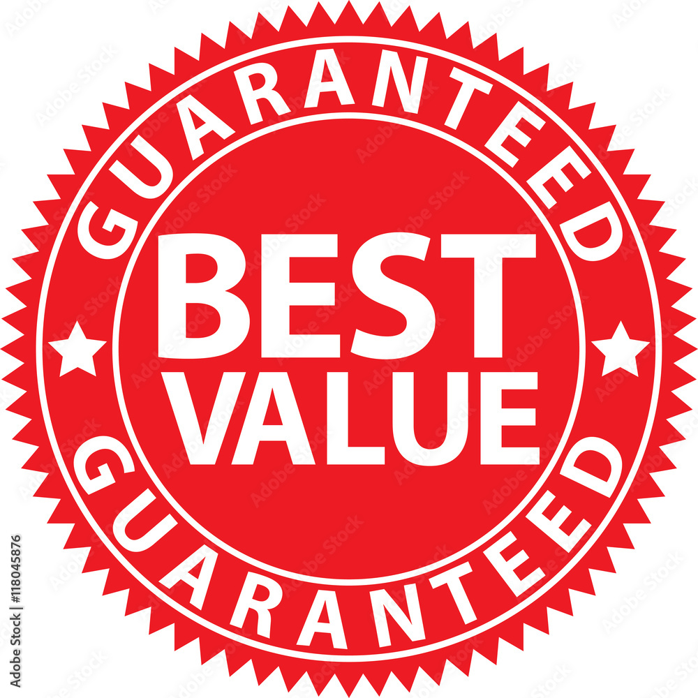 Best value guaranteed red sign, vector illustration Best value guaranteed red sign, vector illustration