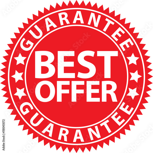 Best offer guarantee red sign, vector illustration