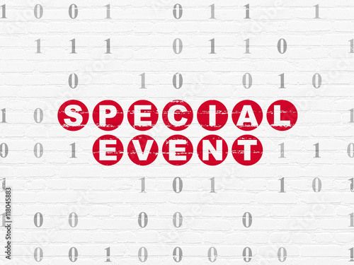 Finance concept  Special Event on wall background