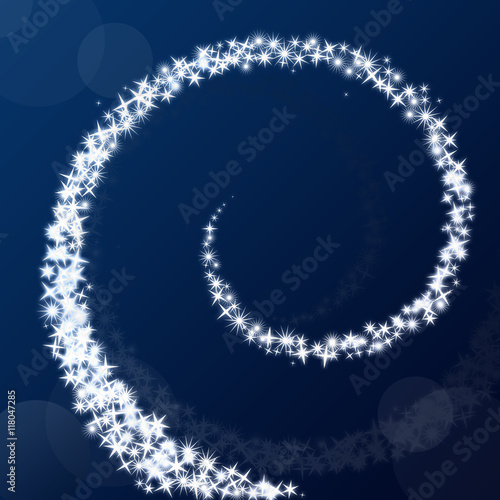 Spiral with stars on a blue background