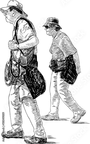 couple of the elderly tourists