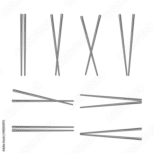 set of Chopsticks on white background