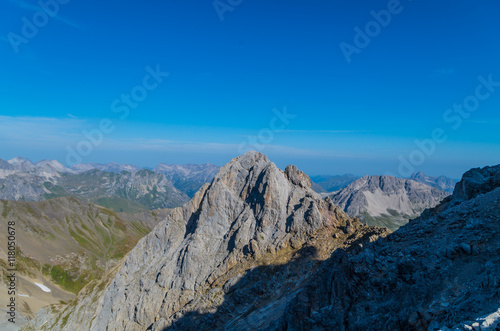 Beautiful view from the mountain Valluga  Lechtal alps  Austria