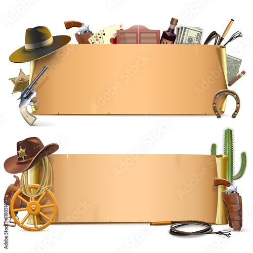 Vector Cowboy Scrolls
